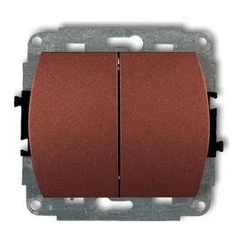 vypínač KARLIK Dvojitý vypínač bílý metalický