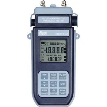 Domácí teploměr Delta OHM HD2114.2 Ruční mikromanometr - teploměr s datovým loggerem a interním senzorem 20 mbar