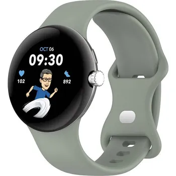 Příslušenství k chytrým hodinkám eses Silikonový řemínek pro Google Pixel Watch 1, 2 - Světle zelený, velikost S