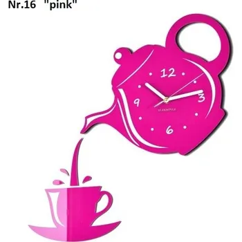 Hodiny Kuchyňské hodiny na stěnu Růžová