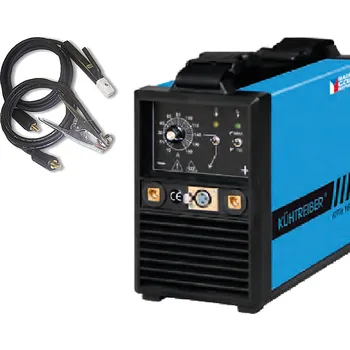 Svářečka KÜHTREIBER KITin 165 na elektrodu VYBAVENÍ: + kabely 3m (1 x zemnící kleště, 1 x držák elektrod) + 2,5 kg bazických elektrod 2,5mm