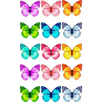 Jedlá dekorace na dort Motýli 12 - jedlý papír - Bez úprav