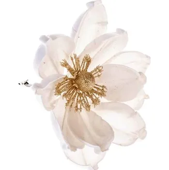 umělá květina Vánoční magnólie na klipu 26 cm bílá