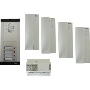 ART 8IK- sady telefonu pro 3 až 6 bytových jednotek, domovní telefony s vnitřním interkomem - zapuštěná montáž venkovního tabla Provedení: K4 pro 4 účastníky