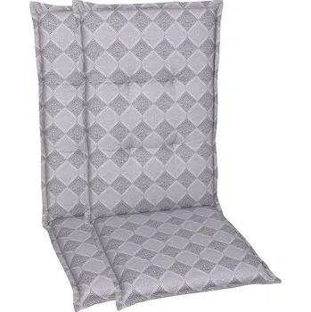 Podsedák GO-DE Textil Sada zahradních podsedáků Raute (vysoká opěrka, 2 kusy, šedá)