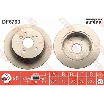 Brzdový kotouč Brzdový kotouč TRW DF6760