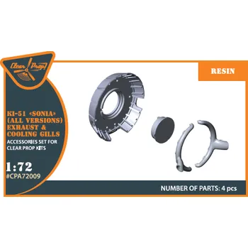 Plastikový model Clear Prop models 1/72 Ki-51 Sonia Exhaust&Cooling gills (resin set)