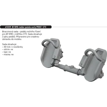 Plastikový model Eduard 1/72 Bf 109E rudder pedals early PRINT