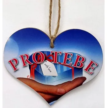 Obraz Dřevěné srdíčko 11cm barevné s nápisem - Pro Tebe - dárek