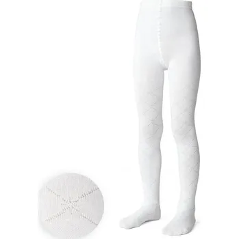 Bílé dívčí punčochy s jemným vzorem Art. 071 FN365, WHITE Velikost: 116/122