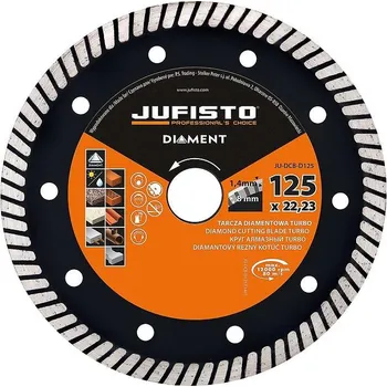 Příslušenství k brusce Diamantový kotouč, turbo, 125 x 1,4 mm, Jufisto