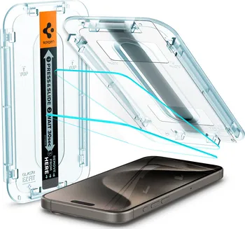 Spigen Glas tR EZ Fit ochranné sklo pro Apple iPhone 15 Pro Max 2 ks čiré