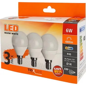 Žárovka LED Žárovky 6W E14 P45 2700K sada 3 kusy