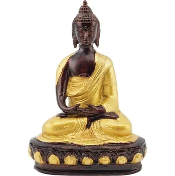 Soška Buddha kov 20 cm Amitabha barevný