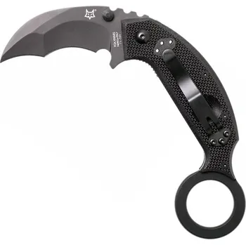 kapesní nůž FOX Chiroptera Karambit, kapesní zavírací nůž s klipem, černý FX-590