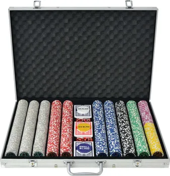 Pokerové sada Poker set s 1000 laserovými žetony v hliníkovém kufříku 53 x 37 x 6,7 cm