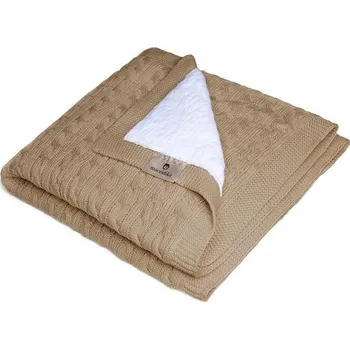 Dětská deka Maceshka Zimní pletená deka Maceshka - copánek, camel