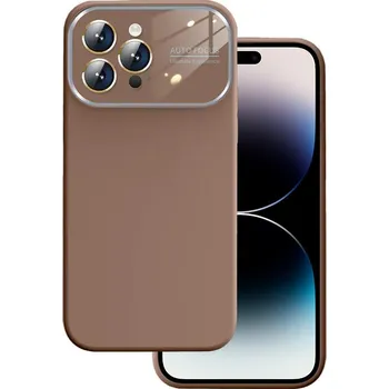 Pouzdro na mobilní telefon Měkké silikonové pouzdro na čočky pro Iphone 14 Pro Max hnědé barvy