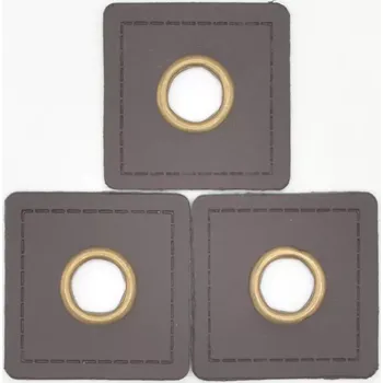 Koženková průchodka čtverec Tmavě hnědá (E) (Průchodky)