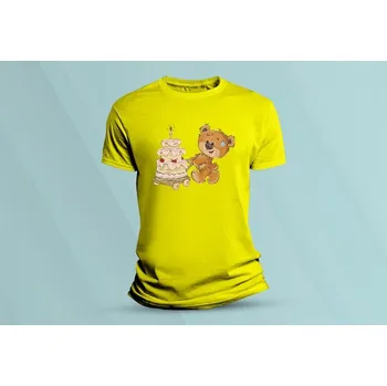 Dětské bavlněné tričko Medvídek Teddy 7. Žlutá velikost 152 (12-13 let)