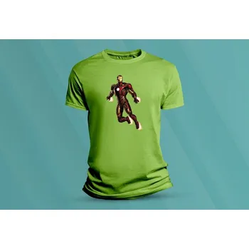 Dětská móda Dětské bavlněné tričko Iron Man. velikost S Lime