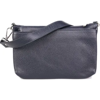 Kabelka ITALSKÉ Dámské modré crossbody kožené kabelky Menzola