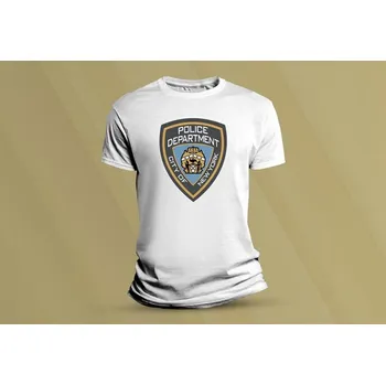 Dětské bavlněné tričko Policie New York. Bílá velikost 128 (7-8 let)