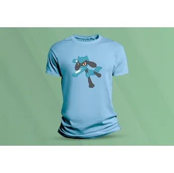 Chlapecké tričko Dětské bavlněné tričko Pokémon Riolu. Nebesky modrá velikost 104 (3-4 roky)