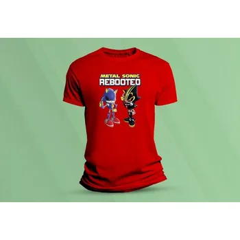 Dětské bavlněné tričko Metal Sonic. Červená velikost 128 (7-8 let)