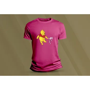 Chlapecké tričko Dětské bavlněné tričko Medvídek Pů. velikost 140 Fuchsia