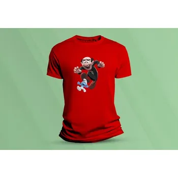 Chlapecké tričko Dětské bavlněné tričko Gargamel. Červená velikost 128 (7-8 let)