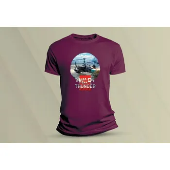 Dětské bavlněné tričko War Thunder 2. velikost 140 Vínová