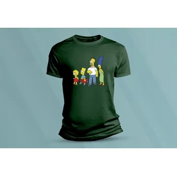 Dětské bavlněné tričko Simpsonovi 2. velikost 152 Lahvově zelená