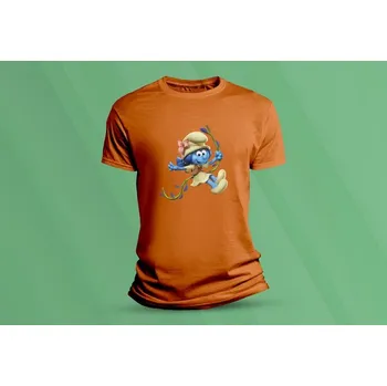 Chlapecké tričko Dětské bavlněné tričko Šmoulové 4. velikost 104 (3-4 roky) Oranžová