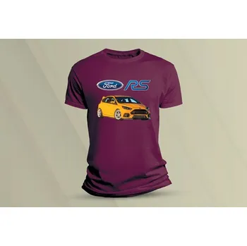 Dětské bavlněné tričko Ford Focus RS. velikost 104 (3-4 roky) Vínová