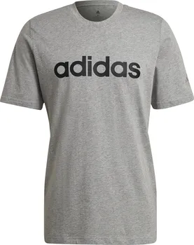 Pánské tričko adidas Essentials Embroidered Linear Logo Medium Grey Heather