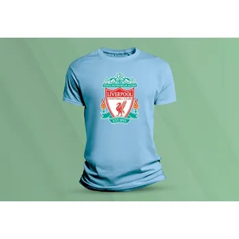 Dětské bavlněné tričko Liverpool. Nebesky modrá velikost 128 (7-8 let)