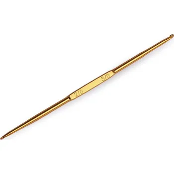 Nástroj na niť a příze Oboustranný háček na háčkování vel. 1;2;3;5;6;7;8 - 2-3 měděná světlá