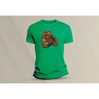 Dětské bavlněné tričko Grizzly. velikost 140 (9-11 let) Zelená