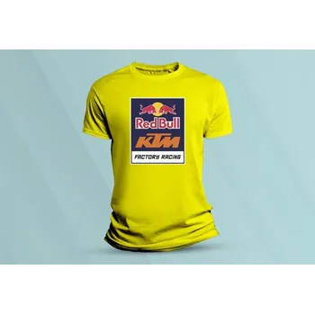 Dětské bavlněné tričko Red Bull KTM. Žlutá velikost 152 (12-13 let)