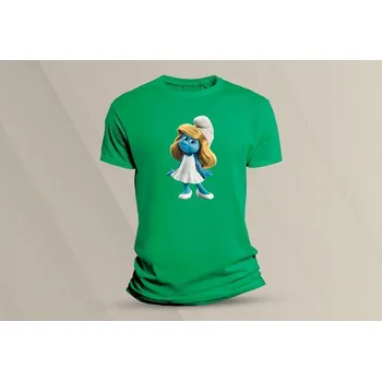 Chlapecké tričko Dětské bavlněné tričko Šmoulinka. velikost 104 Zelená