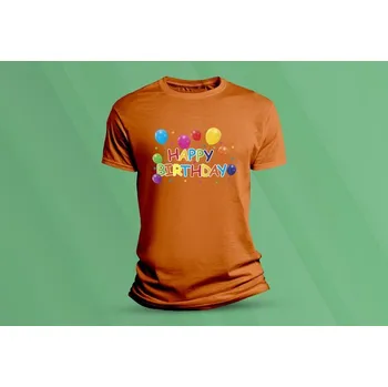 Chlapecké oblečení Dětské bavlněné tričko Happy Birthday. velikost 104 (3-4 roky) Oranžová