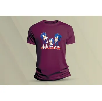 Chlapecké oblečení Dětské bavlněné tričko Sonic Generations. velikost 116 (5-6 let) Vínová