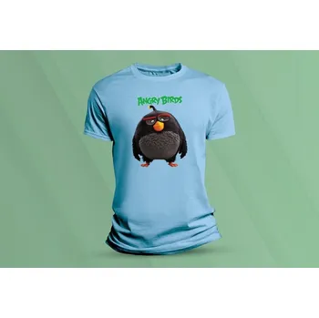 Chlapecké tričko Bavlněné dětské tričko Angry Birds 1 Nebesky modrá velikost 128