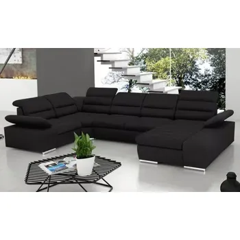 Sedací souprava Rozkládací rohová sedačka KORFU II černá