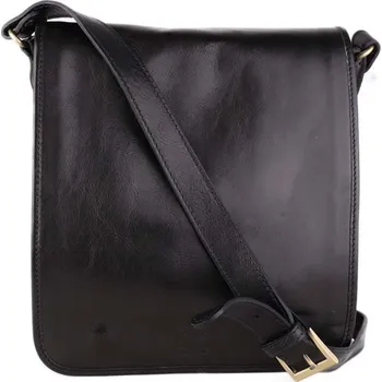 ITALSKÉ Italské černé kožené tašky přes rameno Vera Pelle Chulio