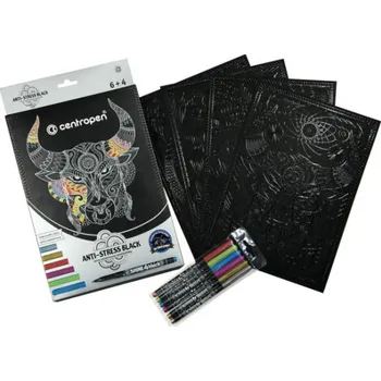 Dětské zboží Omalovánky A4 - Antistress black 9390 + 6 ks popisovačů