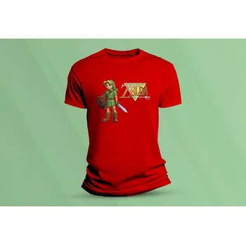 Dětské bavlněné tričko Zelda 2. Červená velikost 104 (3-4 roky)