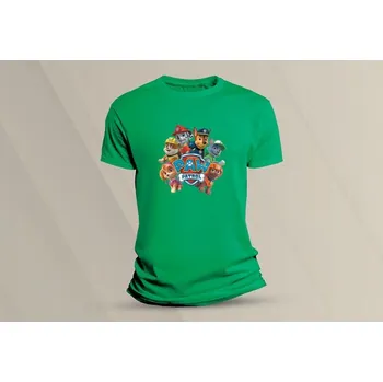 Dětské bavlněné tričko Štěněčí hlídka. velikost 152 (12-13 let) Zelená