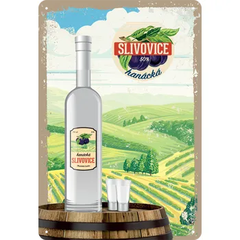 Plechová cedule Plechová cedule: Hanácká slivovice - 20x30 cm
